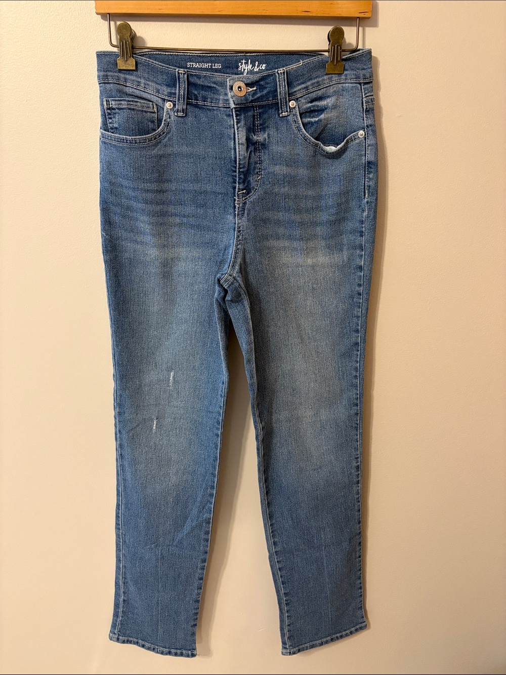 Style & Co. Women's Straight Leg Jeans - Medium Wash Blue